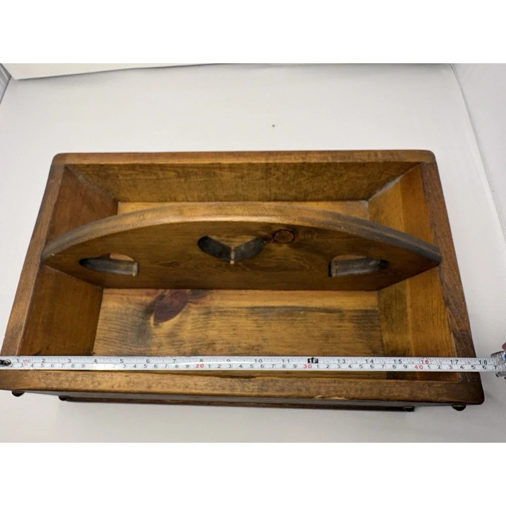 Vintage Large Wooden 90's Hearts Utility Caddy Granny Cottage Farmhouse 18
